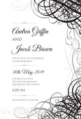 Delicate Twirls - Wedding Invitation